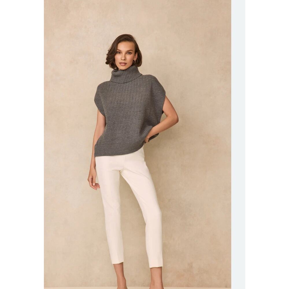 Pearl Lela Rose Stretch Cotton Susie Pants Sz 6 Straight Slim Leg Ankle Crop NEW
